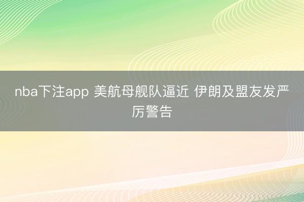 nba下注app 美航母舰队逼近 伊朗及盟友发严厉警告