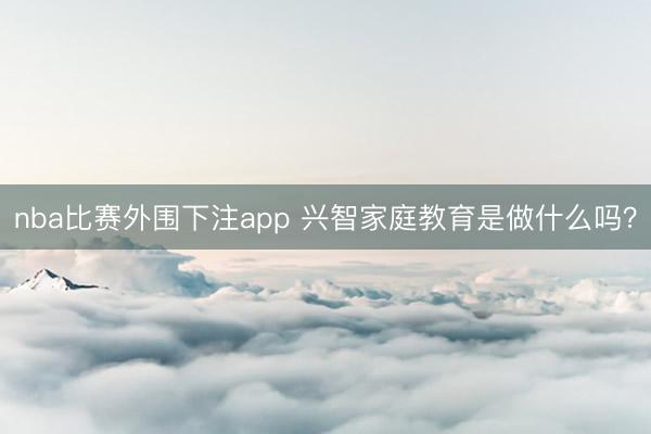 nba比赛外围下注app 兴智家庭教育是做什么吗？