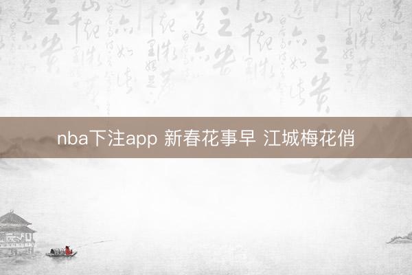 nba下注app 新春花事早 江城梅花俏