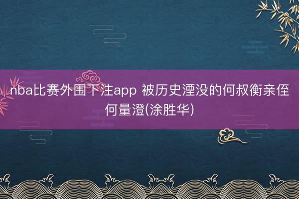 nba比赛外围下注app 被历史湮没的何叔衡亲侄何量澄(涂胜华)