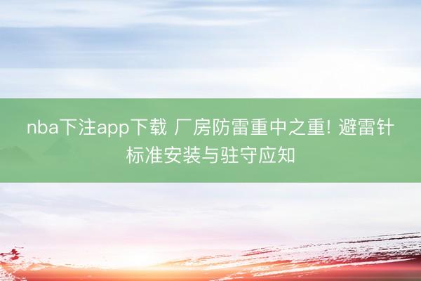 nba下注app下载 厂房防雷重中之重! 避雷针标准安装与驻守应知