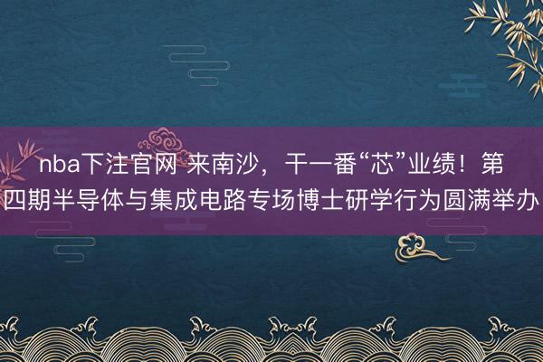 nba下注官网 来南沙,干一番“芯”业绩!第四期半导体与集成电路专场博士研学行为圆满举办