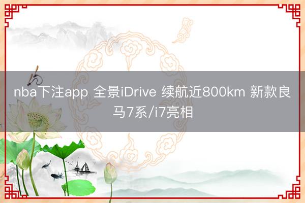 nba下注app 全景iDrive 续航近800km 新款良马7系/i7亮相