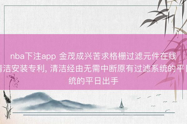 nba下注app 金茂成兴苦求格栅过滤元件在线麇集清洁安装专利, 清洁经由无需中断原有过滤系统的平日出手