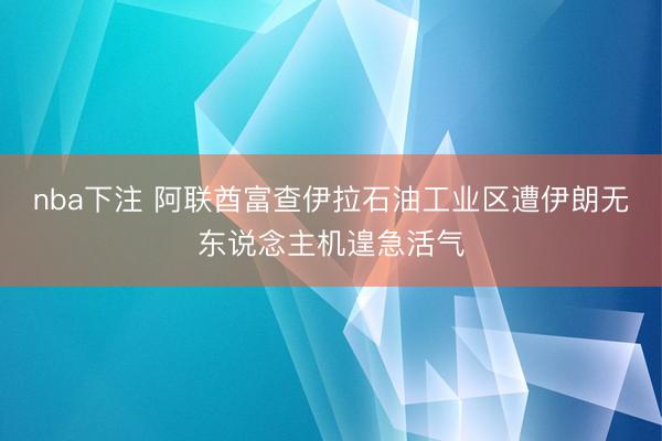 nba下注 阿联酋富查伊拉石油工业区遭伊朗无东说念主机遑急活气